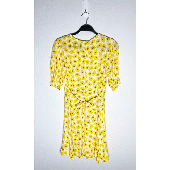 Faithfull the Brand Women's Florence Mini Dress Constance Floral Print Marigold - Picture 3 of 9